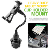 PH670G - Heavy Duty Tablet Mount, Cup Holder Mount with Flexible Gooseneck and 360 Degree Rotation for Tablets by Cellet