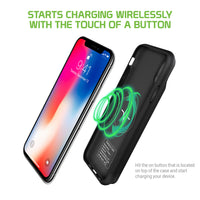 BWIPHXS - iPhone XS & X Battery Case, 5000mAh Rechargeable Wireless Power Case for Apple iPhone XS & X