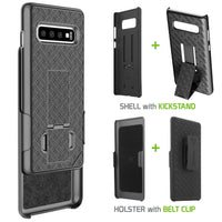 HLSAMS10 - Belt Clip Holster & Shell Case with Kickstand Heavy Duty Protection - Galaxy S10