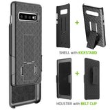 HLSAMS10 - Belt Clip Holster & Shell Case with Kickstand Heavy Duty Protection - Galaxy S10