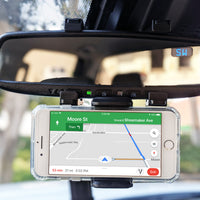 PHMIR2FA -  Cellet Rear-view Mirror Mount, Universal Car Rear-view Mirror Mount with 360 Degree Rotating Cradle and Adjustable Brackets Compatible to Apple iPhone 13/12/11/XS Max, X/XR/XS, 8/8 Plus, 7/7 Plus and Samsung Galaxy Note 10/10 Plus