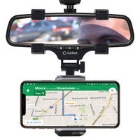 PHMIR2FA -  Cellet Rear-view Mirror Mount, Universal Car Rear-view Mirror Mount with 360 Degree Rotating Cradle and Adjustable Brackets Compatible to Apple iPhone 13/12/11/XS Max, X/XR/XS, 8/8 Plus, 7/7 Plus and Samsung Galaxy Note 10/10 Plus