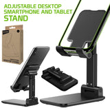 PH60BK - Folding Desktop Smartphone and Tablet Stand, - Black