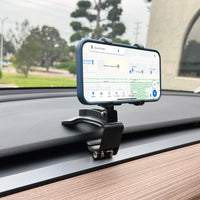 PHD280 - Multipurpose Spring Clip Phone Holder, Dashboard, Sun Visor & Rear View Mirror Clip Mount with Heavy Duty Spring Base, 360° Cradle Rotation Compatible to iPhone 12 Pro Max, 12 Pro, 12 Mini, Samsung Galaxy S21 / S21 Plus, S21 Ultra & More