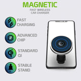 PHMAG12 - Car Phone Holder Mount and QI Wireless Phone Car Charger - Magnetic Air Vent Phone Holder Mount Compatible for MagSafe iPhones and Android Smartphones