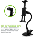 PH500 - Tablet/Smartphone Clip Holder, Tablet/iPad & Smartphone Desktop Mount with Heavy Duty Clip, Adjustable Gooseneck and 360 Degree Rotation Compatible to iPhone 12 Pro Max, 12 Pro, Galaxy S21, S21 Plus, iPad Pro, iPad Mini Nintendo Switch and More