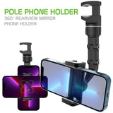 PHSK223A - Pole Phone Holder, Rearview Mirror Pole Mount Phone Holder