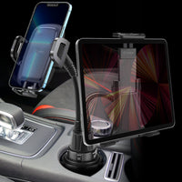 PH160  - Cup Holder Mount W/ 2 Cradles, 1 for Smartphone, and 1 for Tablet