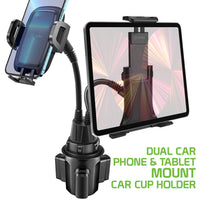 PH160  - Cup Holder Mount W/ 2 Cradles, 1 for Smartphone, and 1 for Tablet