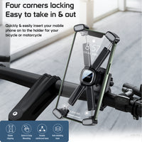 PHC191 - Bicycle Phone Holder Handlebar, Bike Holder Mount Compatible with iPhones, and Android Smartphones B0B64FK3C8