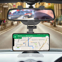 PHMIR3 - Cellet Rear-view Mirror Mount, Universal Car Rear-view Mirror Mount with 360 Degree Rotating Cradle and Adjustable Brackets Compatible to iPhone 13 Pro Max, 13 Mini, Galaxy S22 Ultra, S22+ and more