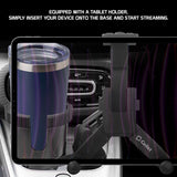 PH640 - Cup Holder Tablet Mount, Tablet Cup Holder Mount with Built in Cup Holder Compatible to iPads, Pro Air Mini Tablets