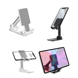 PH60WT - Adjustable Desktop Smartphone and Tablet Stand, Foldable Heavy Duty Adjustable Phone Stand with Non-Slip Rubberized Grips and Weighted Base Compatible to Smartphones, Tablets, iPads and Nintendo Switch – White